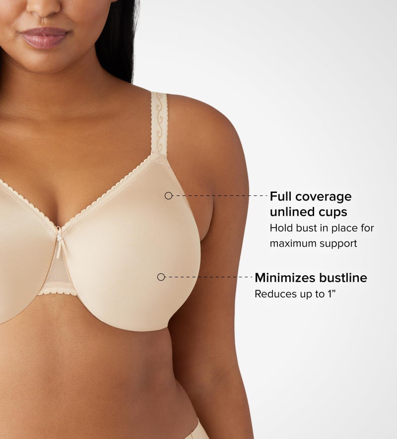 Wacoal Women's Simple Shaping Unlined Full Coverage Minimizer Bra, 857109, Black, 36DD - Image 2